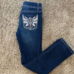 Faded Glory Kids Blue Jeans with Embroidered Pocket